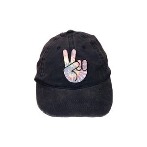 Washed Blue Baseball Hat W/ Peace Patch